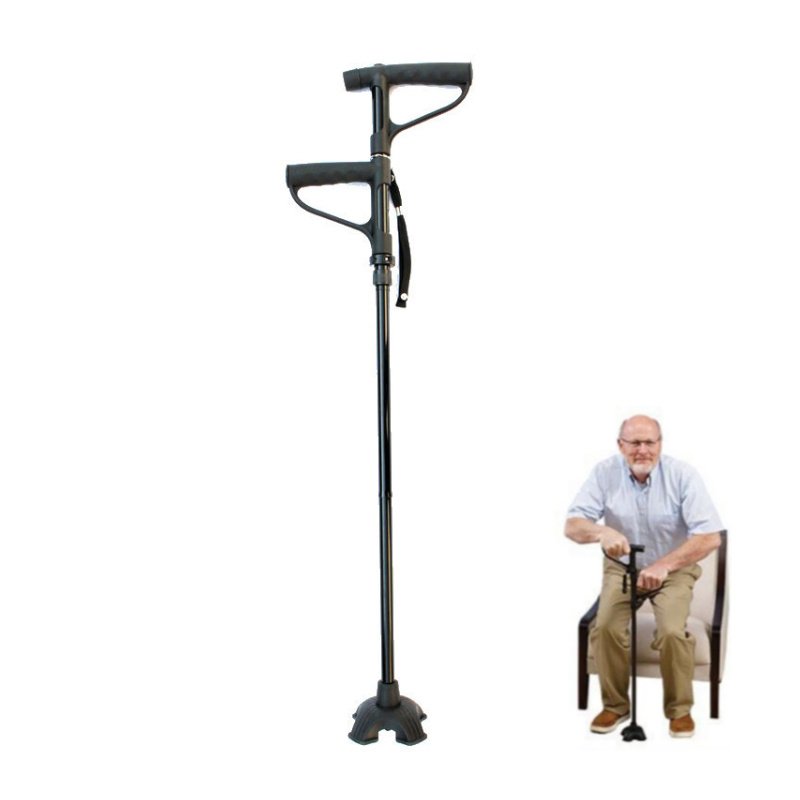 Multifunctional Folding Elderly Walking Sticks With Lights (Type: Style A, Color: As pic show)