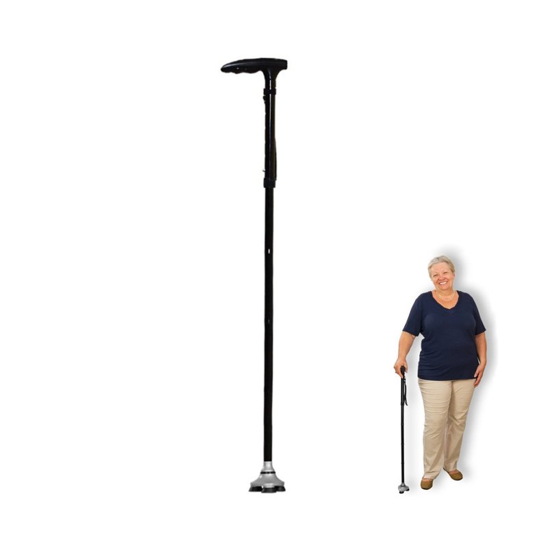 Multifunctional Folding Elderly Walking Sticks With Lights (Type: Style C, Color: As pic show)