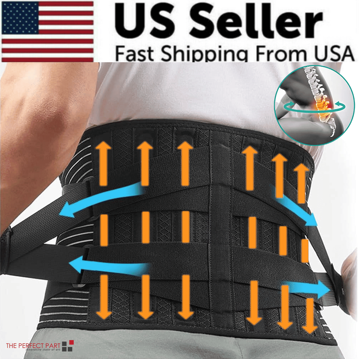 Adjustable Lower Back Brace Lumbar Support Waist Belt For Men Women Pain Relief (size: M)