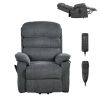 Power Lift Recliner Chair, Dual Motor Medium Lift Chair with Heat and Massage for Elderly, Position Adjustable, Remote Control, with Side Pockets