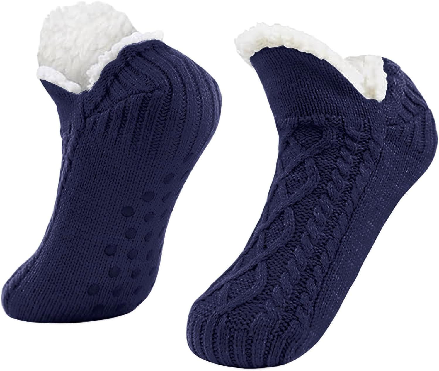 Womens USB Heated Fleece Fuzzy Socks Thermal Winter Feet Heating Pad Cozy Foot Warmer Christmas House Slipper Socks (Material: Acrylic)