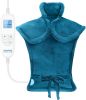 Electric Heating Pad - 6 Heat Levels for Neck, Shoulder, and Back, Weighted Pad for Snug Fit - Machine Washable