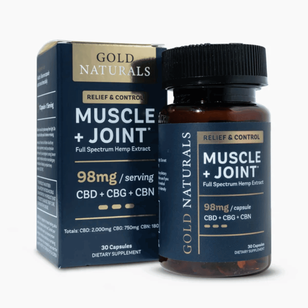 Muscle + Joint Relief Softgels - Full-Spectrum Hemp Capsules with CBD, CBG & CBN for Pain Recovery, Mobility & Comfort (Strength: Heavy, size: 30 CAPSULE JAR)
