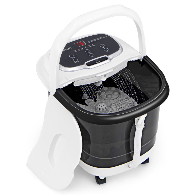 Portable All-In-One Heated Foot Spa Bath Motorized Massager (Color: Black)
