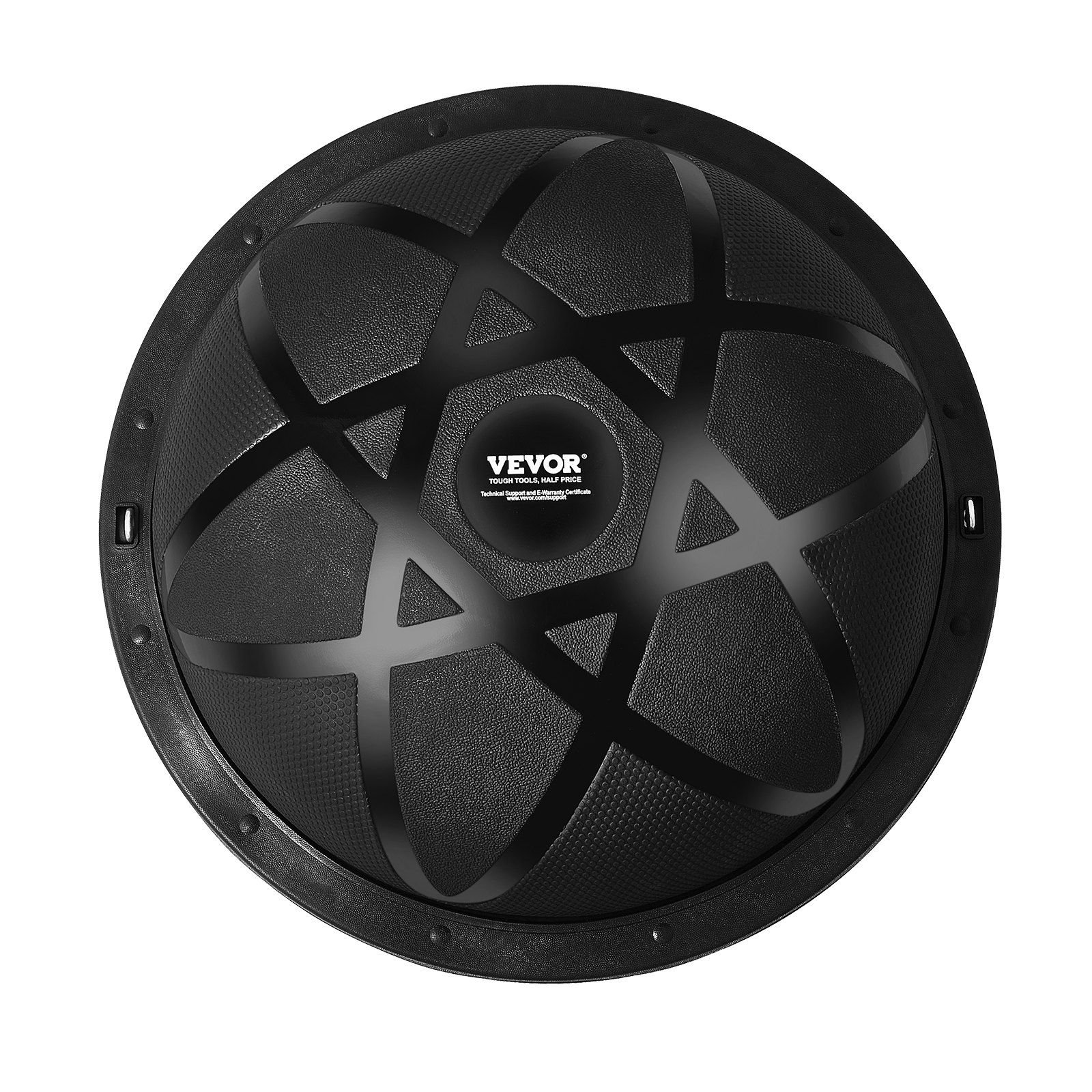 VEVOR Half Exercise Ball Trainer, 23 inch Balance Ball Trainer, 660 lbs Capacity Stability Ball, Yoga Ball with Resistance Bands and Pump (Top Non-Slip Texture: Grain Pattern, Color: Black)
