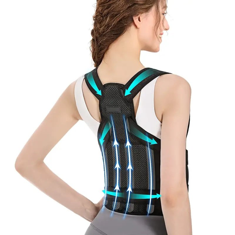 Men'S And Women'S Adjustable Back Support, Shoulder Brace, Provides Lumbar Support, Back And Waist Support, Suitable For Office, Sports (size: M)