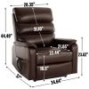 Brown Leatheraire Dual Motor Infinite Position Up to 350 LBS Power Lift Recliner Chair with Power-Remote, Heat Massage and Heavy Duty Motion Mechanism