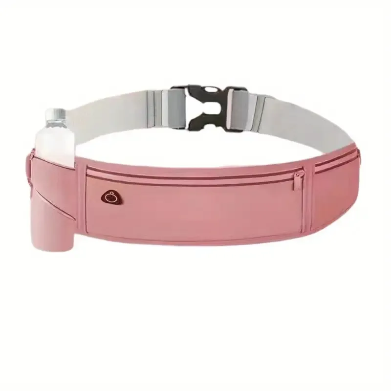 Breathable Invisible Running Waist Pack - Nylon With Lock Closure, Reflective Strips & Multiple Pockets For Hiking, Dog Walking, Gym - Unisex Des (Option: DustyRose)