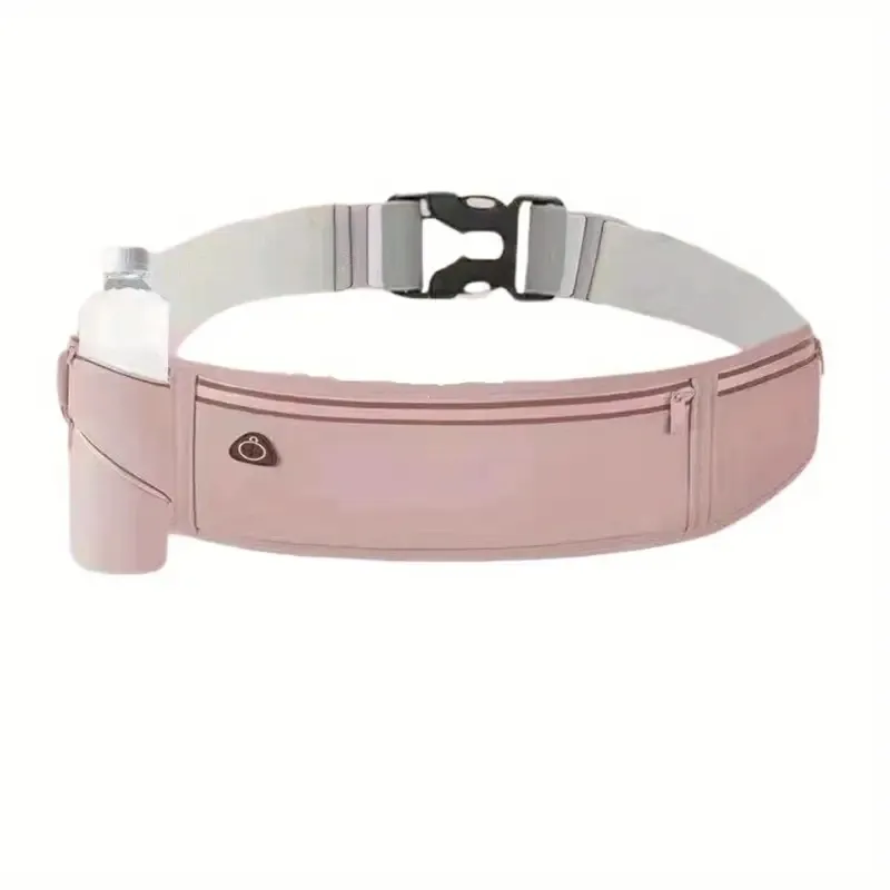 Breathable Invisible Running Waist Pack - Nylon With Lock Closure, Reflective Strips & Multiple Pockets For Hiking, Dog Walking, Gym - Unisex Des (Option: Pink)
